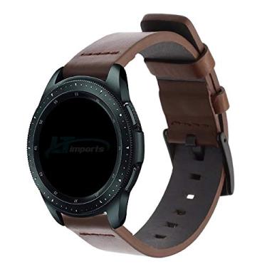 Imagem de Pulseira 20mm Couro compatível com Samsung Galaxy Watch Active 1 e 2 - Galaxy Watch 3 41mm - Galaxy Watch 42mm - Amazfit GTR 42mm - GTS - BIP - Marca LTIMPORTS (Marrom)