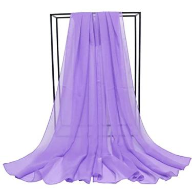 Imagem de lenços dançantes lenço de seda para mulheres xale feminino lenço grande cachecol feminino lenço de cor sólida acessórios femininos passarela xaile cachecol de seda Senhorita roxo