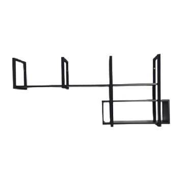 Imagem de Prateleiras Estilo Industrial Glamour Flutuante Kit Completo Reforçado Sala Escritório (Preto, 150cm)