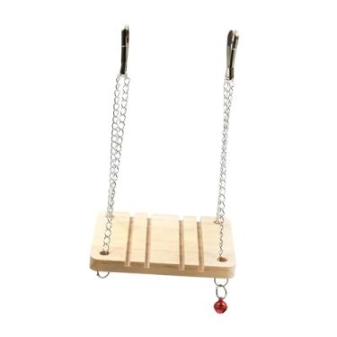 Imagem de Generic Hamster Swing Toy Hamster Playstand Decorativo Resistente Madeira Poleiro Mastigação Brinquedo Hamster Pendurado Suporte para Periquito Pássaro Arara, Style B