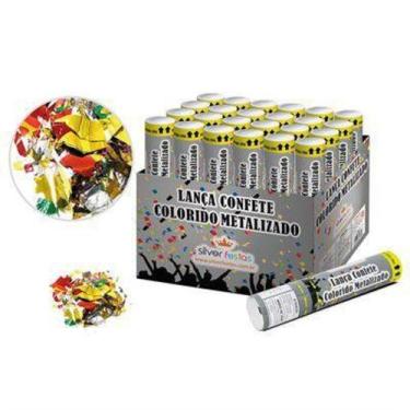 Imagem de Lança Confete Colorido Metalizado 20cm - Silver Plastic