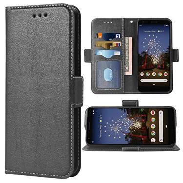 Imagem de Capa de telefone para Google Pixel 3a Folio Flip Wallet Case, couro PU com compartimentos para cartão de crédito, proteção de corpo inteiro, suporte, capa protetora rígida híbrida para Pixel3a Pixle