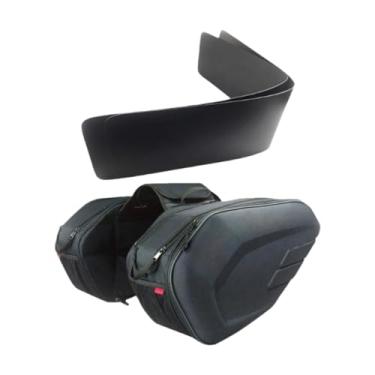 Imagem de kowaku 2x Bolsas de selim para motocicletas, bolsas laterais para assento traseiro, alforje lateral com zíper, bagagem de motocicleta esquerda e direita para, Pu
