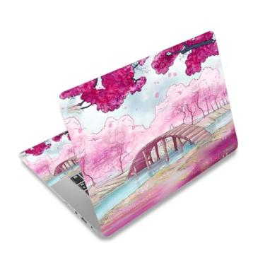 Imagem de 12,1 13 13,3 14 15,4 15,6 polegadas Laptop Skin Sticker Decalque Universal Netbook Skin Sticker Reutilizável Notebook Art Protector Cover Decalque (Floresta Rosa)