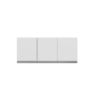 Imagem de Aereo Suspenso Multiuso para Cozinha Andreia 3 portas 120 cm Branco Aj