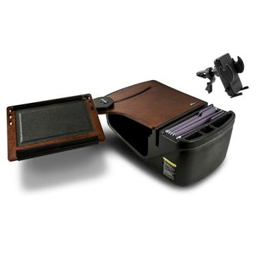 Imagem de AutoExec AE-RDFS-VC-21M Reach Desk banco dianteiro para carro e estação de trabalho portátil com clipe de ventilação de telefone, mogno