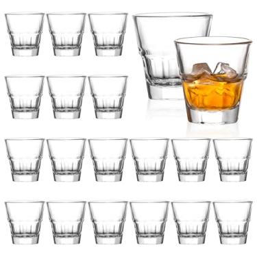 Imagem de SUN GKOTTA Pacote com 20 copos de uísque de 142 g, copos de coquetel, copos de bourbon para bebidas alcoólicas, conjunto de copos de shot com base pesada