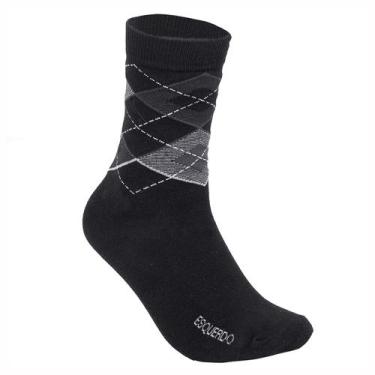 Imagem de Meia Masculina Reserva RSV Social Cano Alto Algodão Confortável, Preto