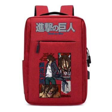 Imagem de Mochila Escolar Usb Estampa Dtf Menino Anime Atake Titan - Use Thuco, 