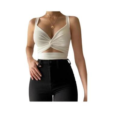 Imagem de Tops Cropped Sem Mangas Em Preto E Branco Para Mulheres, Sexy E Casuai