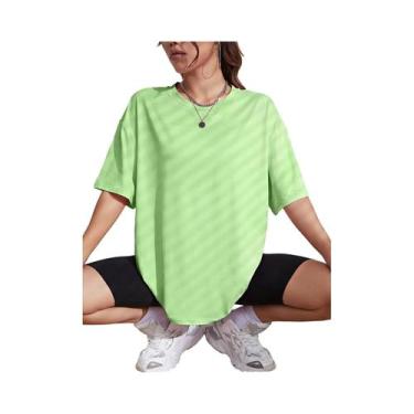 Imagem de Camiseta Feminina De Algodão De Manga Curta Em Cor Sólida, Respirável,