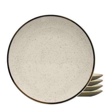 Imagem de Jogo Kit 4 Pratos Cerâmica Fundo Oxford Brisa Rustico 20Cm - Alleanza