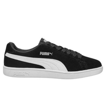 Imagem de Tênis Puma Feminino Smash V2 WNS BDP Camurça Casual, Preto, Branco, 37