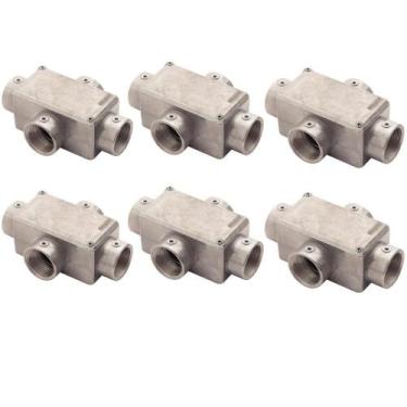 Imagem de Kit Condulete De Aluminio 1.1/2" Bsp C/ Tampa S/Pintura- Tramontina - 