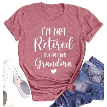 Imagem de hohololo Camiseta feminina com estampa de coração, avó, mamãe vida, manga curta, rosa, XXG