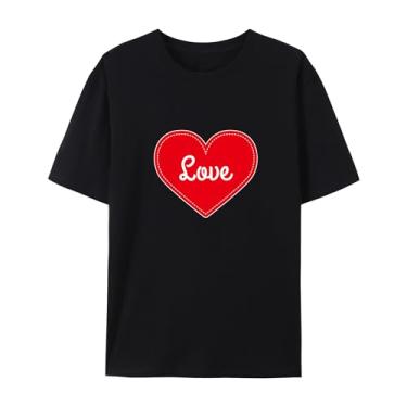 Imagem de Camiseta Love Graphic para amigos Love Funny Graphic para homens e mulheres para o amor, Preto, GG