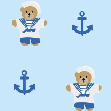 Imagem de Papel De Parede Ursinho Marinheiro Quarto Infantil Adesivo - LRP