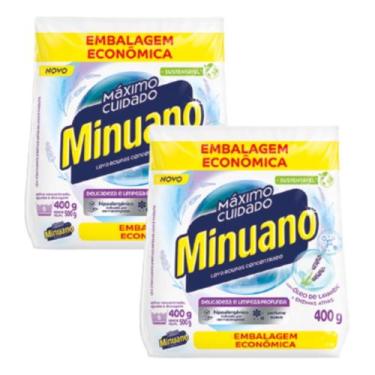 Imagem de Kit com 2 Sabão em pó Minuano Máximo Cuidado Embalagem Econômica 400g