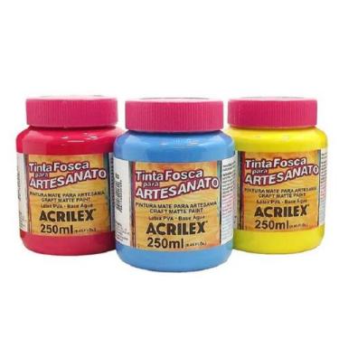 Imagem de Kit 10 Tinta Pva Fosca para Artesanato 250ml a Sua Escolha Acrilex