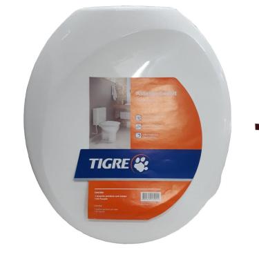 Imagem de Acento Sanitario Tampa De Privada Almofadada Tigre Branco