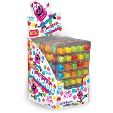 Imagem de Chiclete Danclets Tutti Frutti Display 15x13,5gr - Dip Loko