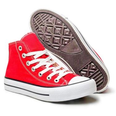 Imagem de Tenis Feminino Casual Academia Star Bota Cano Alto All Confortavel (Vermelho, BR, Adulto, Numérico, 35)