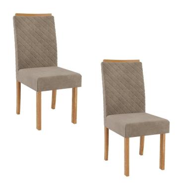 Imagem de Kit 2 Cadeiras com Espaldar para Sala de Jantar Elegance Mel/Caramelo