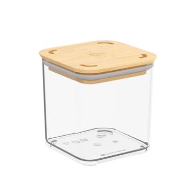 Imagem de Pote Hermético Cristal com Tampa em Bambu 580ml, linha Modo Coza