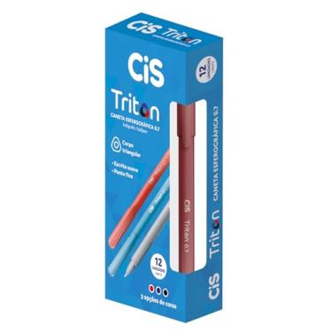 Imagem de Caneta Esferográfica 0.7mm CIS Triston, Vermelha, Caixa com 12 unidades