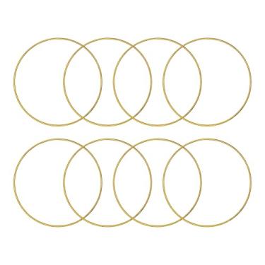 Imagem de pson 8 peças de argolas de metal para macramê, grinalda de argola floral para projetos DIY, decorações de casamento, artesanato de pendurar na parede (ouro, 15 cm)