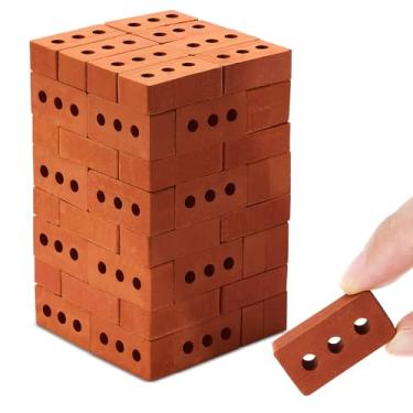 Imagem de Civaner 80 Pcs Miniature 1/12 Scale Mini Bricks Concrete Tiny House Accessories for Kitchen Garden Landscaping Model Architect Buildings DIY Construction Office Desk Toys Supplies (Red-Round)