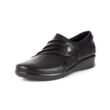 Imagem de Clarks Mocassim feminino Hope Roxanne, Couro preto, 7 Wide