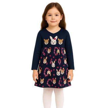 Imagem de Vestido Bordado Interior Flanelado Infantil Menina Kyly-Feminino