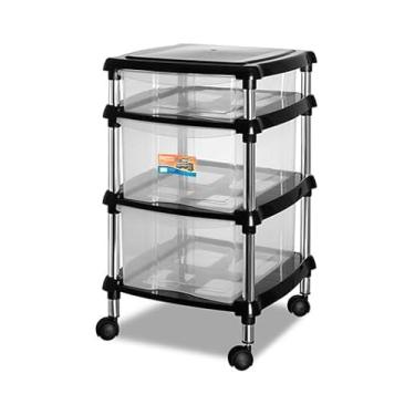 Imagem de Gaveteiro com Rodinhas Plástico Preto 619-7