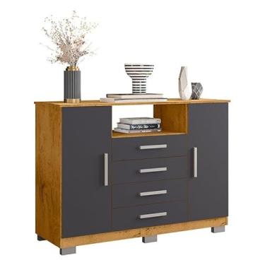 Imagem de Cômoda Sapateira 4 Gavetas Freijó Carbono - Araplac