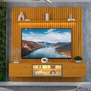 Imagem de Estante para TV e Home Theater Ripado para TV até 84 Polegadas com LED