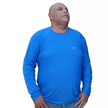 Imagem de Camiseta plus size com proteção solar uv 50+ tamanhos G2 a G8 perfis até 200 kgs. top (EGG, Azul)