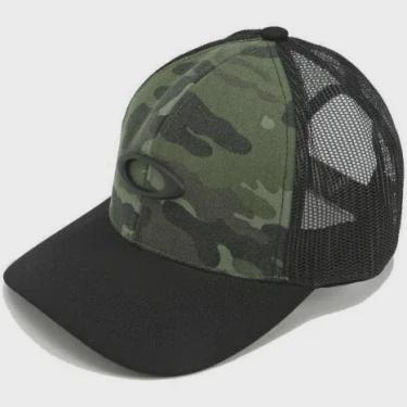 Imagem de Bone oakley original metal ellipse trucker verde