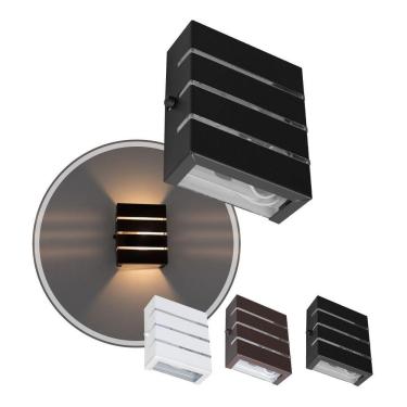 Imagem de Arandela Slim Interna E Externa Alumínio 3 Friso Moderna Preta St2772