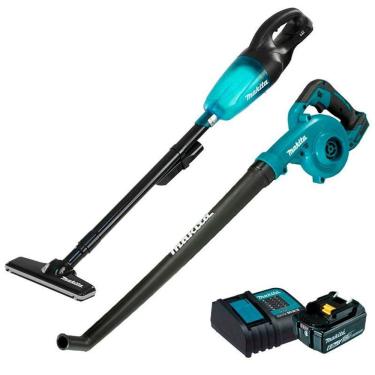 Imagem de Kit Aspirador A Bateria Makita 18V Dcl180Zb + Soprador