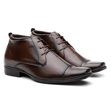 Imagem de Botinha Social Masculino Bota Em Couro Cano Medio Envio Ja - Capuccino/37