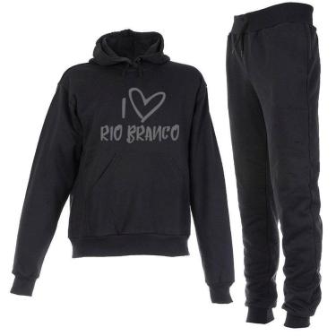 Imagem de Conjunto Moletom Infantil Preto Rio Branco Forrado-Unissex