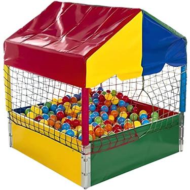 Imagem de Casinha Piscina de Bolinhas 1,00m Pequena Premium Multicolorida + 500 Bolinhas Coloridas