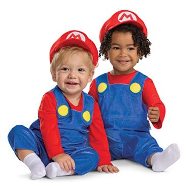 Imagem de Disguise Fantasia infantil Mario para bebês, roupa oficial do Super Mario Bros para bebês, tamanho (6-12 meses), Mario