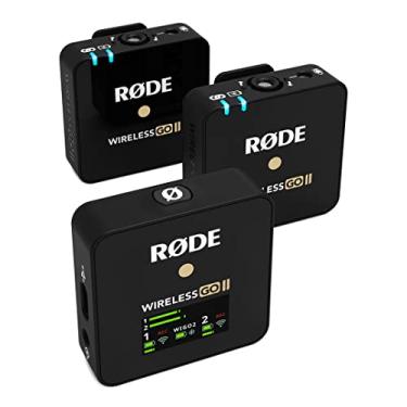 Imagem de RØDE Wireless Go II Sistema sem fio de canal duplo com microfones integrados com saídas USB analógicas e digitais, compatível com câmeras, computadores Windows e MacOS, telefones iOS e Android