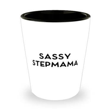 Imagem de Copo Sassy Stepmama Shot Glass, presente de madrasta da filha, copo de cerâmica sarcasmo para mãe