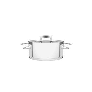 Imagem de Caçarola Rasa Fundo Triplo com Tampa Plana e Alças Tramontina Inox 16Cm, CACAROLA BRAVA
