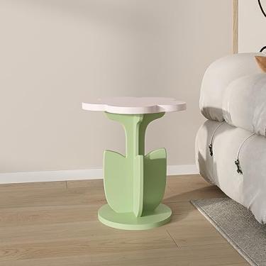 Imagem de Mesa lateral mesa de centro de madeira maciça sofá criativo moderno minimalista ao lado da sala de estar decoração de casa mesa lateral estilo creme mesa de centro para sala de estar