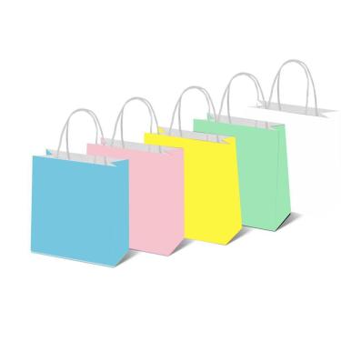 Imagem de Sacola Papel Sulfite Cor Amarelo 15x23x7 cm 50 un Alça Papel