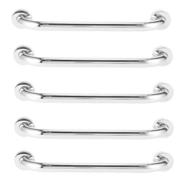 Imagem de Barra Alça Apoio Kit 5 Uni Aço Inox 30cm Suporte Pcd Cadeirante Criança Idoso Anti Queda Acidente Box Banheiro Casa